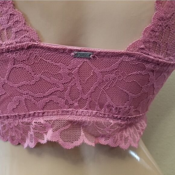 PINK Victoria's Secret Purple Push Up High Neck Bralette - Picture 5 of 9